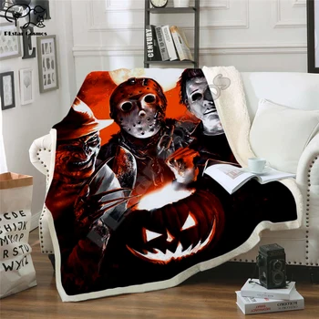 Plstar Cosmos Halloween siaubo filmas Scream Team Zombie brid Blanket 3D print Sherpa Blanket on Bed Home Textiles style-4