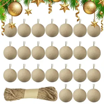 Popieriniai mačo rutuliai rutulio formos popieriaus mače ornamentai nedažyti tušti rutuliniai papuošalai Amatų reikmenys Kalėdų eglutės puošybai