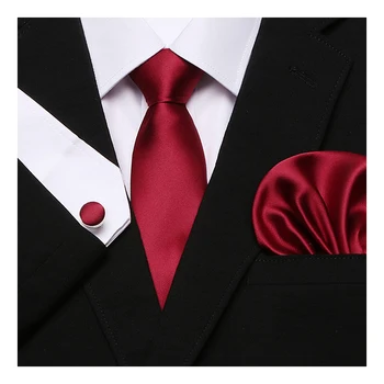 Prabangus 7,5 cm Puikios kokybės kaklaraištis Hanky rankogalių sąsagos rinkinys gravatas vyrai Necktie hombre Khaki Geometriniai formalūs drabužiai