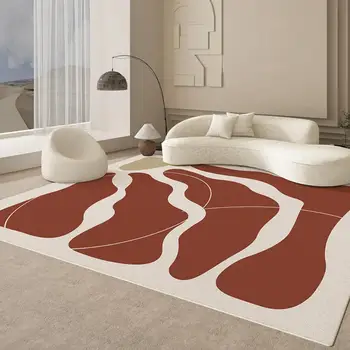 prancūziškas geometrinis svetainės kilimėlis šviesus prabangus pilno uždengimo miegamojo sofos pagalvėlė neslystanti lengva prižiūrėti krištolo aksomo grindų kilimėlį