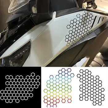 Priekinių žibintų atspalvio plėvelės lipdukai Motociklų lipdukas Creative Honeycomb vandeniui atsparus kėbulo dekoravimo lipdukas motociklų priedams