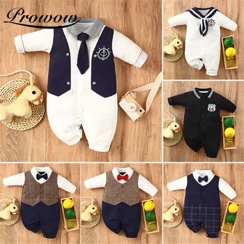 Prowow Gentleman Baby's Rompers Winter Baby Boy Clothes 2021 New Born Jumpbinezonas vaikams Mažylio kostiumas Gražūs kūdikių drabužiai