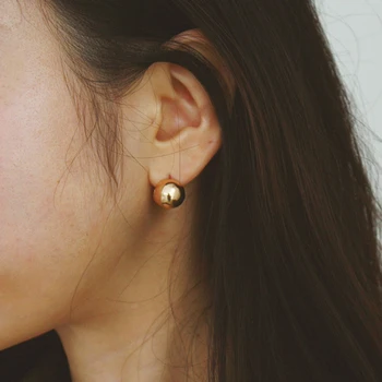 Punk Rock Gold Color Round Stud auskarai moterims Minimalistiniai korėjietiški maži mini auskarų vėrimo papuošalai 2023 Nauja mada