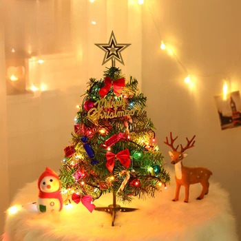 PVC 50cm Kalėdų eglutės paketas Pagrindinis biuras Dekoratyvinis darbalaukis su lengvu mini dekoravimo reikmenimis Priedai