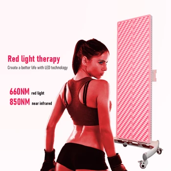 reguliuojamas aukštis Raudona šviesa Sveikatos priežiūra Visas kūnas1200vnt LED lemputė 660Nm 850Nm skydelio stovas raudonos šviesos terapijos prietaisas
