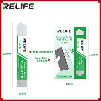 RELIFE RL-050 Metal Flat Spudger Atidaryti remonto įrankių rinkinį mobiliajam telefonui Elektroninis skaldytų ekranų klijų pašalinimas Minkštas peiliukas Pry Bar