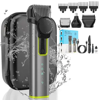 Resuxi 677 Profesionalus elektrinis bevielis vyrų kūno priežiūros rinkinys IPX5 Vandeniui atspari barzdos nosies plaukų kirpimo mašinėlė