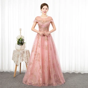 Robe De Soiree 2022 Nauja Mada Ilgos oficialios vakarinės suknelės Prabangios aplikacijos Vakarėlis Prom suknelė Saldus trumpomis rankovėmis Šeimininko suknelė