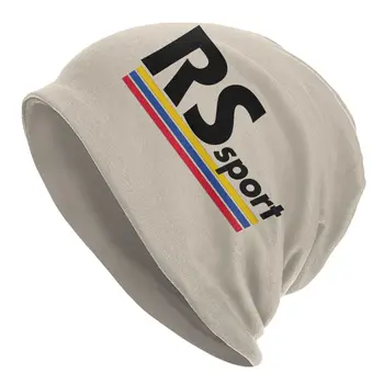 RS Automotive Sport Racing Variklio dangčio kepurės Mezgimo kepurės Vyrai Moterys Mada Unisex Šilta žieminė pupelių kepurė