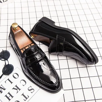 Rudi odiniai batai Vyrų verslas Britų stilius Oficiali apranga Vyrų ūgis Didėjantis jaunikis Vestuviniai batai Minkštas dugnas Laisvalaikio vyrai