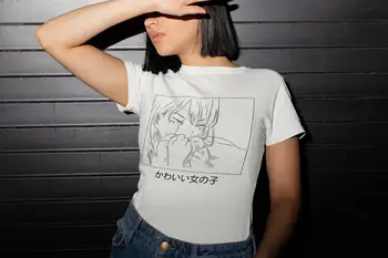 Sad Girl estetiniai marškiniai Anime marškinėliai Retro Anime marškinėliai