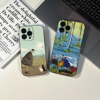 Sam Toft Art Abstract Landscape Phone Case FOR IPhone 14 13 11 12 Pro 8 7 Plus X 13 Pro MAX XR XS MINI SE 2020 Juodi dangteliai