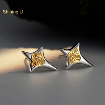 Shining U S925 Silver Star Stud auskaras moterims Puiki papuošalų dovana SUE1280
