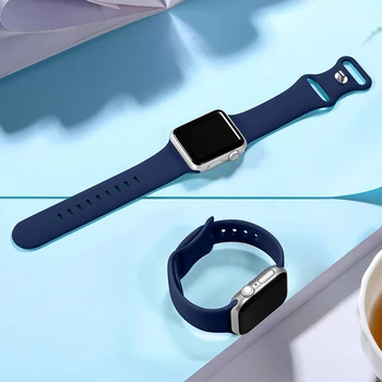 Silikoninis dirželis Apple Watch juostai 44mm 40mm 38mm 42mm 44 mm Guminė laikrodžio juosta išmanusis laikrodis correa apyrankė iWatch 3 4 5 6 se band