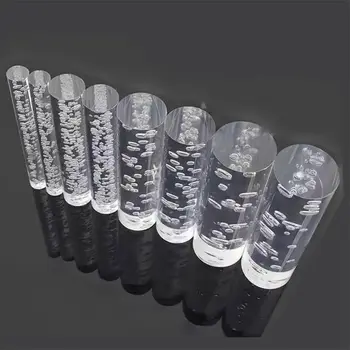 Skaidrūs akrilo strypai plastikiniai strypai su burbuliukais