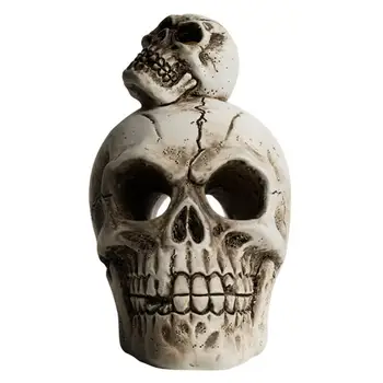 Skull Head Horror Home Table Ornament Head Skeleton Skull Ornaments Human Horror Resin Skull Incense Holder Halloween Skull Home