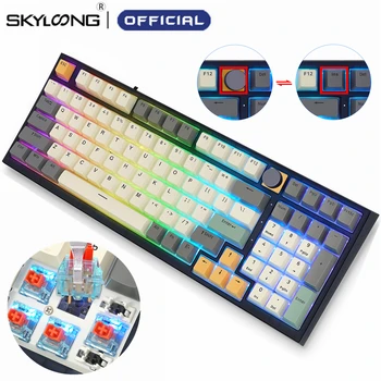 SKYLOONG GK980 Mechaninė klaviatūra 98 klavišai 100% Lite tarpinė Bluetooth 2.4G USB 3 režimas Karšti pasukami jungikliai RGB žaidimų klaviatūros