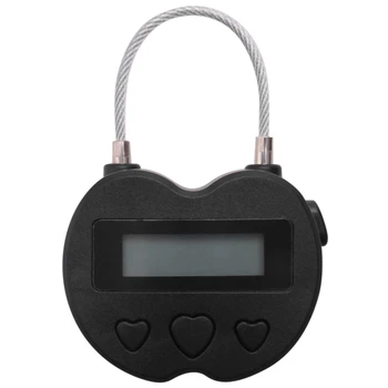 Smart Time Lock LCD ekrano laiko užraktas USB įkraunamas laikinasis laikmatis Spyna Kelionės elektroninis laikmatis Juoda