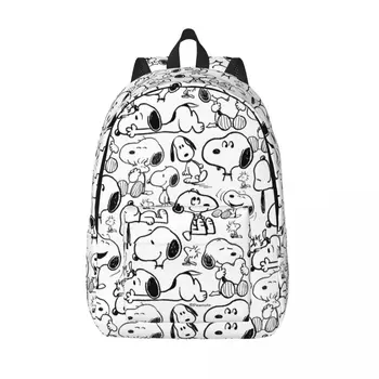 Snoopy Smile Giggle Laugh Pattern Kuprinė berniukui Mergaitė Vaikai Mokinių mokyklinių knygų krepšiai Dieninė kuprinė Ikimokyklinio darželio krepšys Žygiai pėsčiomis