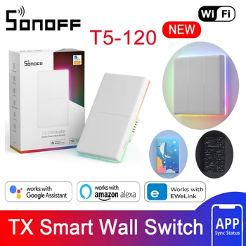 SONOFF TX UItimate 120 Smart Touch Wall Switch Belaidis eWeLink APP/Vioce nuotolinio valdymo pultas Keičiamas dangtelis per Alexa Google Home
