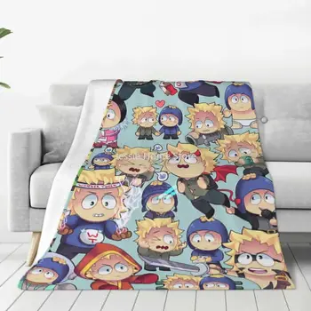 Southpark antklodės Flanel viso sezono animacinių filmų anime daugiafunkcis super minkštas mesti antklodė kelionėms miegoti Pliušinė plona antklodė