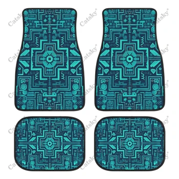 Spalvingas geometrinis actekų raštas Automobilių grindų kilimėliai kilimas, pritaikyti automobilių grindų kilimėliai bet kokiu oru Automobilinė grindų pagalvėlė stilingai