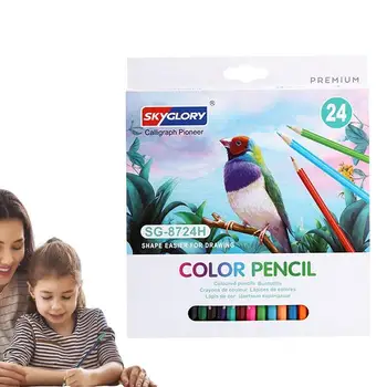 Spalvoti pieštukai vaikams Spalvoti pieštukai menininkams Rinkinys 24 arba 36 spalvų spalvoti eskizų pieštukai piešimui Spalvinimas Eskizai