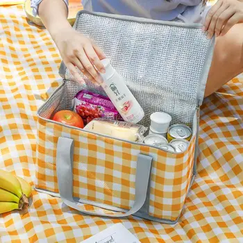 Stalo reikmenų laikymo krepšys Pietų krepšys termiškai izoliuotas aušintuvo dėžutė Pavasario dienos iškylų krepšys maisto rankiniai krepšiai Kempingo maisto laikymo krepšys