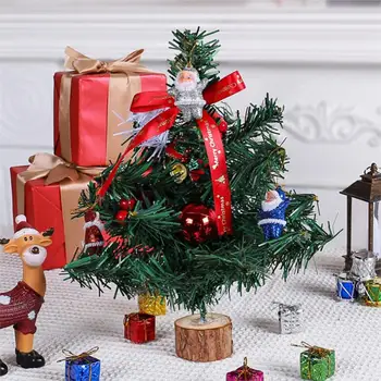 Stalviršio eglutė su kaspinu Peteliškės rutulio dekoracijos Dirbtinis namų darbastalio langų ornamentai Mini adatos medys Dovana Navidad