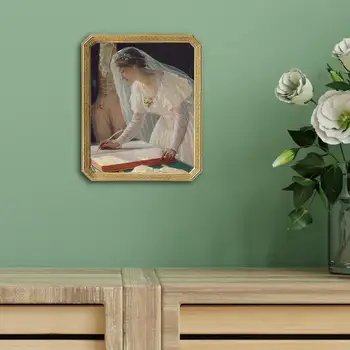 Stačiakampis nuotraukų rėmelis Meno kūriniai Retro stiliaus stalviršio montavimas prie sienos Nuotraukų rėmelis Puošnus paveikslų rėmelis atostogų tapybos rėmeliui