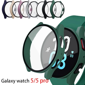 Stiklas+dėklas Samsung Galaxy Watch 5 40mm 44mm priedai PC Buferis Universalus dangtelis Ekrano apsauga Galaxy Watch 5 pro 45mm