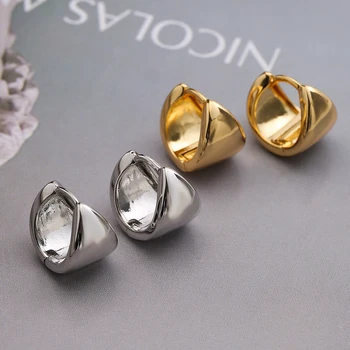 Stilingas minimalistinis dizainas Prancūziški prašmatnūs auskarai moterims Grils, Aukso/Sidabro spalvos Šviesūs prabangūs elegancijos papuošalai