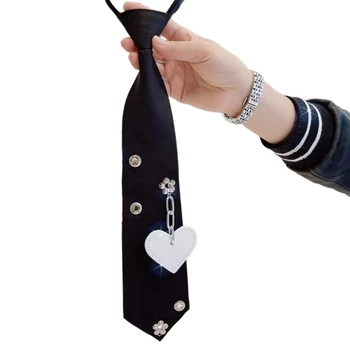 Stilingas mokyklos mergaičių kaklaraištis Vaikai Iš anksto surištas kaklaraištis Uniforminiai aksesuarai Madingi mergaičių kaklaraištis Preepy išvaizda