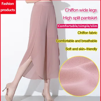 Stilingos ir patogios aukštakulnės palazzo kelnės split hem culottes