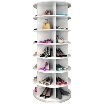 storage Besisukanti batų lentyna 360°, besisukanti batų lentyna, besisukantis batų stovo bokštas, originalus 7 pakopų batų laikymas virš 35 porų batų