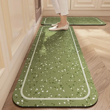 Suapvalintas kampas Virtuvės kilimas Odinis PVC Namų grindų kilimėlis Neperšlampami neslystantys pėdų kilimėliai Pledai be plovimo Dekoratyvinė zona Alfombra