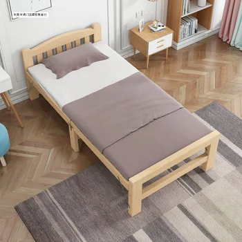 Sulankstoma lova viengulė lova buitinė medinė lova patvari pietų lova maža medžio masyvo paprasta lova