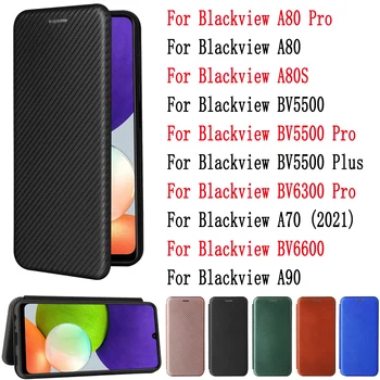 Sunjolly For Blackview A80 A80S A80 Pro A90 A70 2021 BV5500 Pro Plus BV6300 Pro BV6600 Case Cover coque Card Wallet Stand