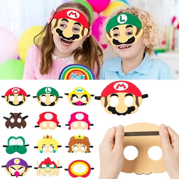 Super Mario Bros vaikų vakarėlio kaukė Anime Cosplay užrištomis akimis vaidmenų žaidimas Luigi Daisy Yoshi rupūžės kaukė Kalėdų Helovino dovanos
