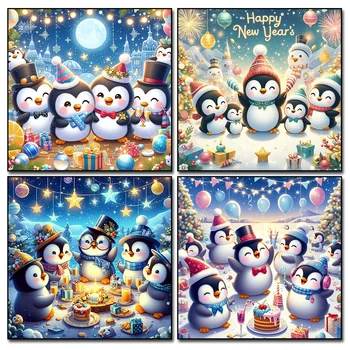 Svajonių pingvinas Laimingų Naujųjų metų 