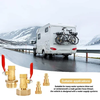 Touring Car RV vandens žarnos išpūtimo adapteris žiemojimo įrankis žalvaris greitas su 1/4 