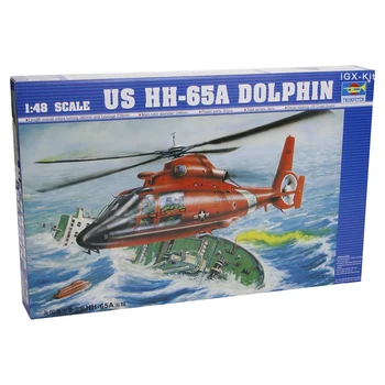 Trumpeter 1/48 skalė 02801 JAV HH-65A Delfinų sraigtasparnio lėktuvas Ekranas Karinių dovanų žaislų plastiko surinkimo modelio konstravimo rinkinys