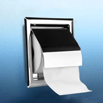 Tualetinio popieriaus laikiklis Ritininio popieriaus dėžutė Nerūdijančio plieno sieninis poliruotas chromas Paslepiamas