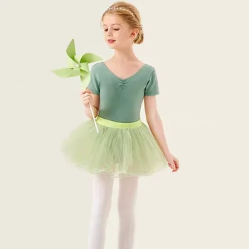 Vaikas Mergaitė Profesionalus spektaklis Baletas Gulbių ežeras Tutu Pikas Žalias Elastinis juosmuo Vaikų tinklelis Tiulio sijonas Tutus
