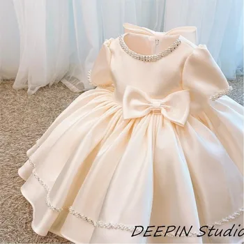 Vaikiška suknelė Maža mergaitė Princesės suknelė Gėlė Mergaitė Vestuvinė suknelė Mergaitė Rodyti kūdikio pirmojo gimtadienio suknelė Suknelė