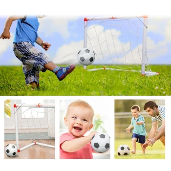 Vaikų futbolo įvarčių tinklas su pompos futbolo žaidimų treniruočių rinkiniu