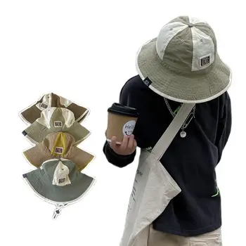 Vaikų kontrasto spalva Greitai džiūstanti žvejo kepurė 2023 m. pavasario vasaros mada Kūdikių kelionės Atsparus UV spinduliams didelis ratlankio dangtelis 50-52cm