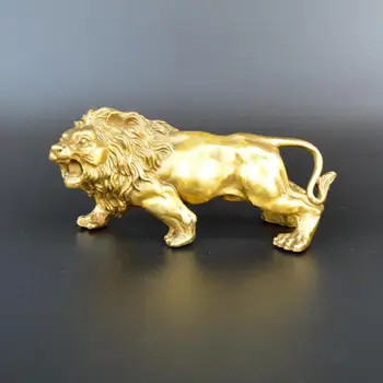 Vario amatai Geras varinis liūtas Didelis apdailos bronzos fabrikas Pure Brass statula Stalo papuošalai