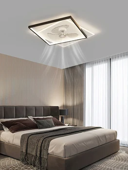 Ventiliatoriaus lempa Vėjo lubos Miegamojo šviesa 2023 Nauja Šiaurės šalių pagrindinio miegamojo ventiliatoriaus stiliaus lubų lempa Nematomas dažnio konvertavimas