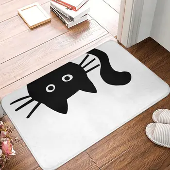 Vonios kilimėlis Juokinga juoda katė Durų kilimėlis Virtuvės kilimas Balkonas Kilimas Namų dekoravimas
